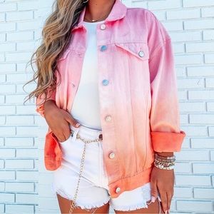 Peach Love Ombré Denim Jacket